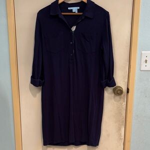 Draper James Navy Blue Shirt Dress